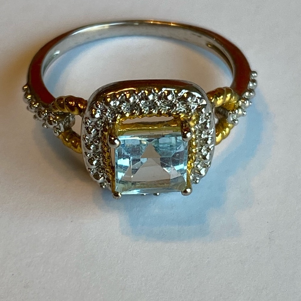 Two-Tone Aquamarine Ring